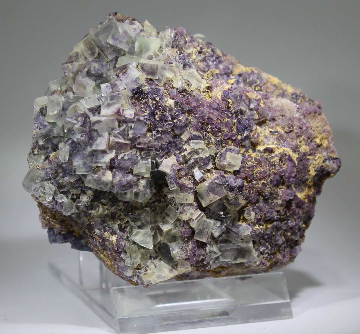 Pale green and purple fluorite from Landsverk Norway