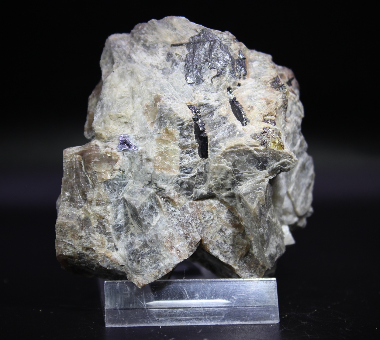 Zirconolite polymignite with molybdenite from Håkestad Quarry Norway