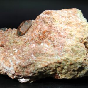 Eisenkiesel Quarz aus Montroy Valencia Spanien mit rotbraunem Kristall auf Matrix