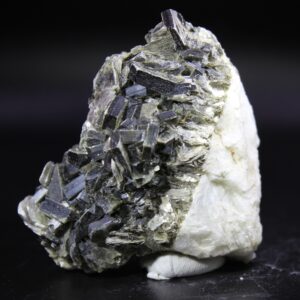 Gray to black Muscovite crystals from Halden Norway with dense crystal arrangement