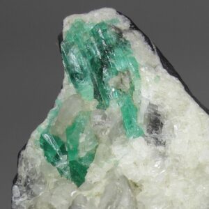 Elongated emerald crystals from the Chivor District Colombia