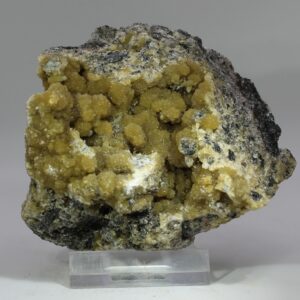 Stilbite with Magnetite from Leveäniemi Sweden with rounded yellowish aggregates