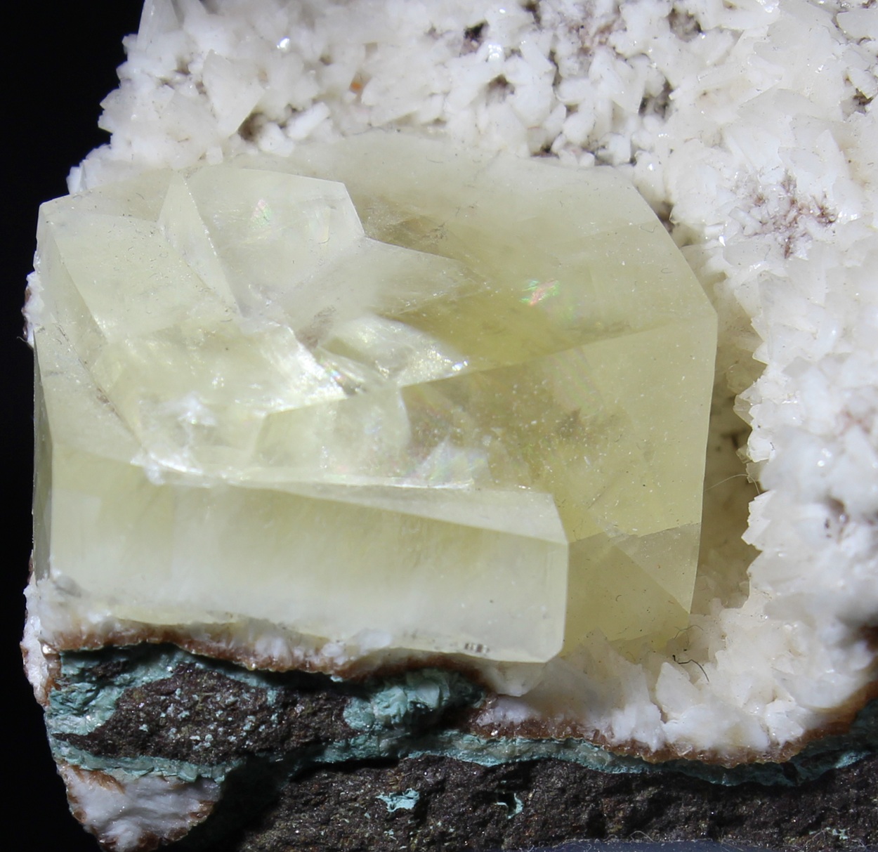 Detail of yellow Calcite crystals from Raigad Maharashtra India