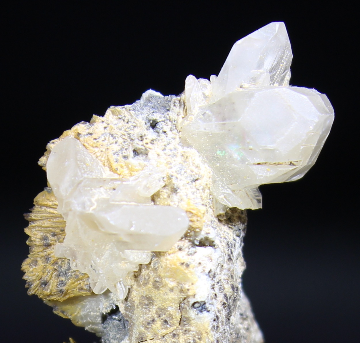 Cerussite twin crystals from Mibladen Morocco approximately 1 cm