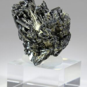 Stibnite crystal group from the Herja Mine Romania rear view