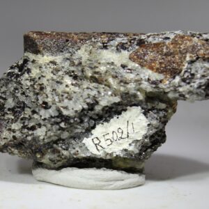 Back of Staurolite specimen from Nesodden Oslo with collection number