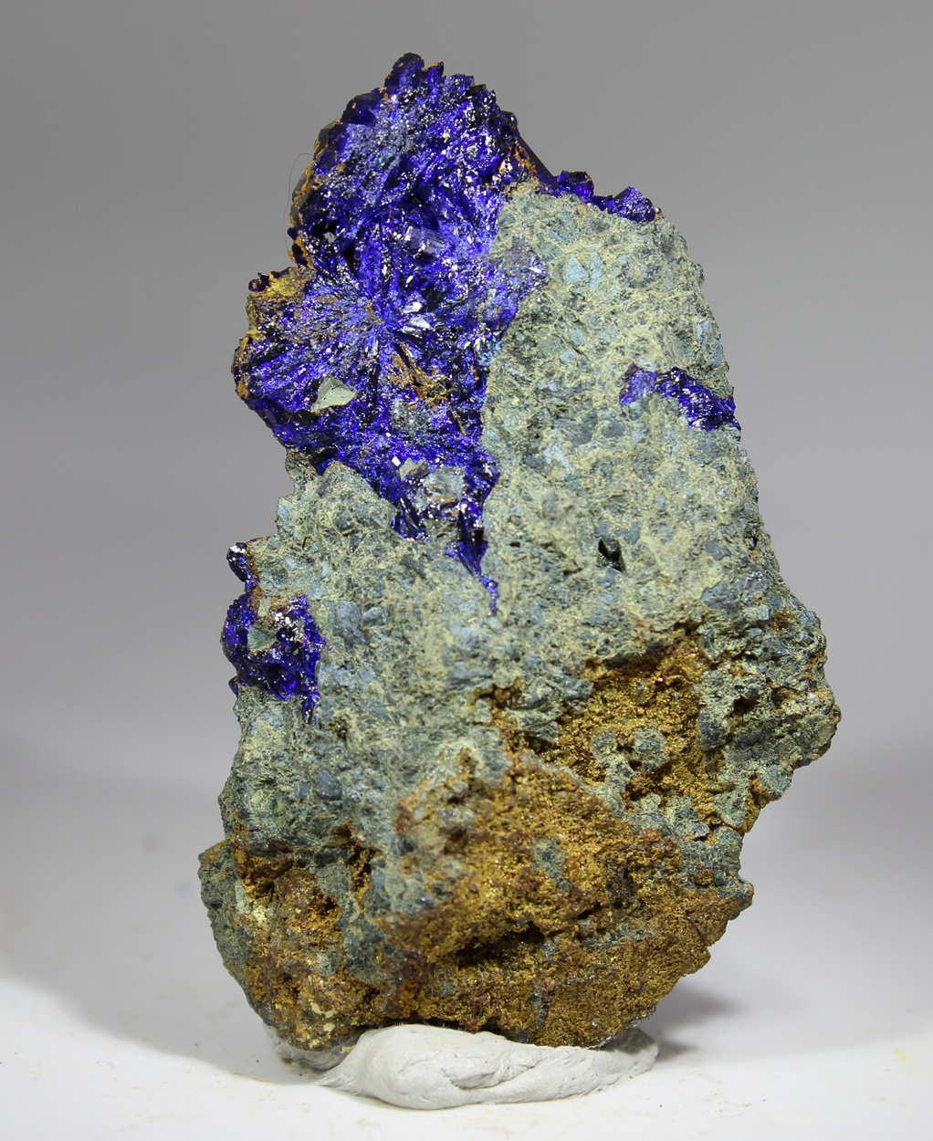 Intense dark blue Azurite crystal group from Touissit Morocco