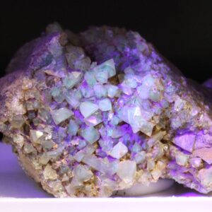 Pale yellow UV fluorescence of Baryte from Mimberge Sauerland